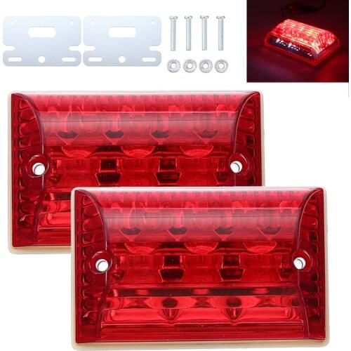 2pcs Waterproof LED Car License Plate Light 24V Number Plate Light Ground Lighting Tail Lamp for Car Truck Lorry Trailer Red