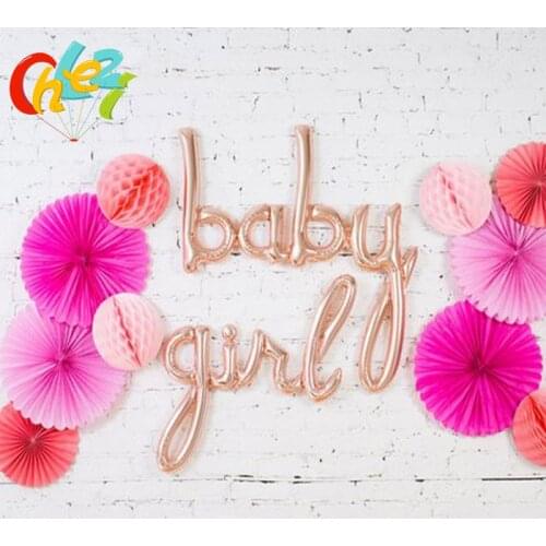 1pcs Conjoined baby boy girl Letters Foil Balloons Baby Shower Rose Gold one letter Birthday Party Decoration Ballons Air Globos
