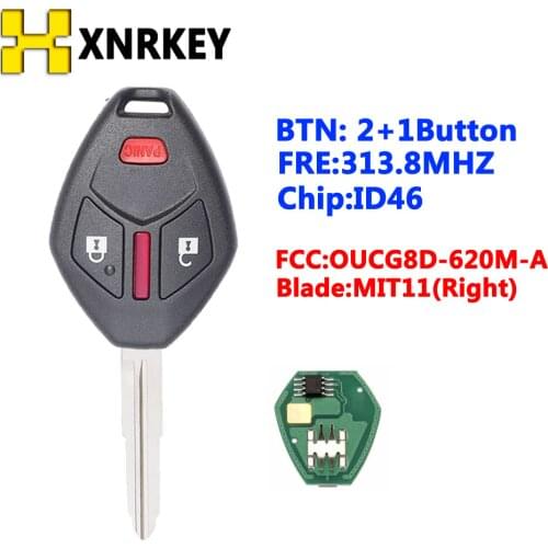 XNRKEY 2+1B 313.8MHZ Remote Key for Mitsubishi Eclipse Galant 2006 2007 Remote Key Fob OUCG8D-620M-A(Mit11R)