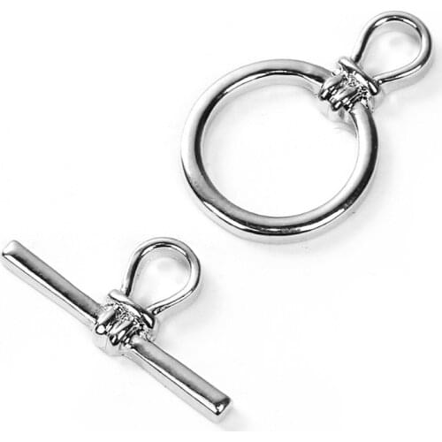 DoreenBeads Zinc Based Alloy silver color Toggle Clasps Round Findings 23 x15mm( 7/8" x 5/8"),22mm( 7/8") x 10mm( 3/8"), 2 Sets