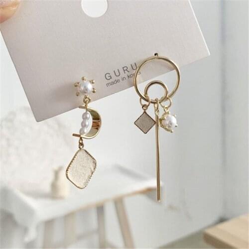 Aretes de mujer modernos 2018 new design hand made asymmetric tassel earrings generous minimalist Korean earrings for women
