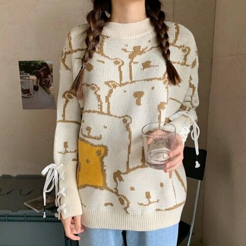 Woman Sweater 2020 Spring Winter Women Clothes New cute cartoon Pattern Loose Long sleeve pullover Sweater Womens Tops