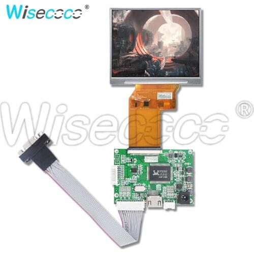 Wisecoco 3.5 Inch 640x480 LCD Display Screen With Driver Board Multi-function VGA CVBS Video Signal Source Input JT035IPS02-V0