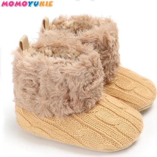 Winter Baby First Walker Winter Snow Boots Infants Warm Shoes baby Boy and girl Prewalker shoe knit fur Princess Boots girls