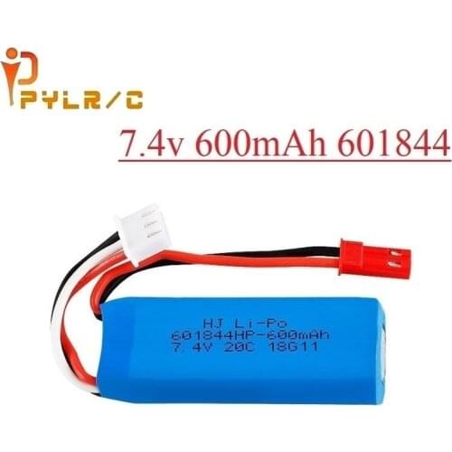 1/2PCS/lot 7.4V 600mAh 20C Lipo Battery for WLtoys K969 K979 K989 K999 P929 P939 RC Car Parts 2s 7.4v high quality LIPO Battery
