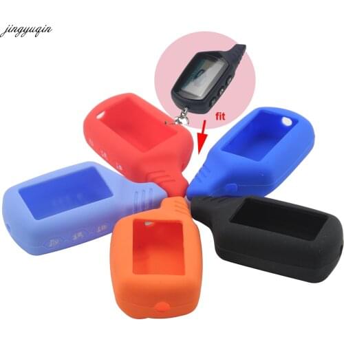 Jingyuqin 10pcs Silicone B9 B6 LCD Body Cover Case 2 Way Car Alarm For Starline B9 B91 B6 B61 A91 A61 V7 Remote Key Chain