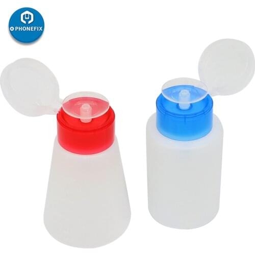 180ML Alcohol Bottle Plastic Bottle Liquid Container Press Pump Dispenser Cleaning for Mobile Phone PCB Repair Hand Tools
