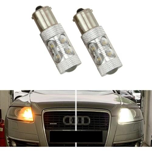 2pcs LED P21W BA15S 1156 DRL for Audi A6 C6 PreFL (2005)