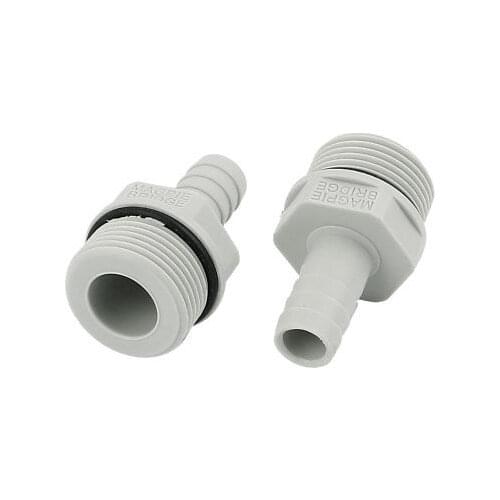 2pcs 3/4BSP to 12mm Straight In-Line Barbed Air Fuel Hose Joiner Tube Connector