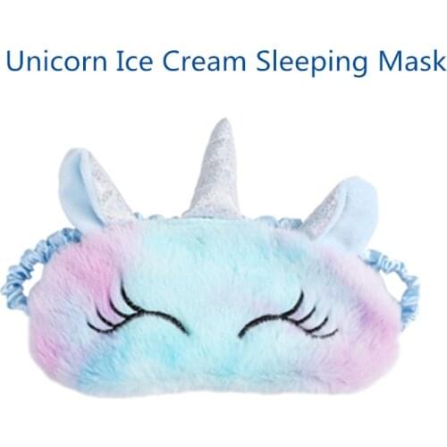 3D Unicorn Ice Cream Eye Mask Cartoon Variety Sleeping Mask Eyeshade Relax MaskPlush Eye Shade Cover For Travel Home Party Gifts