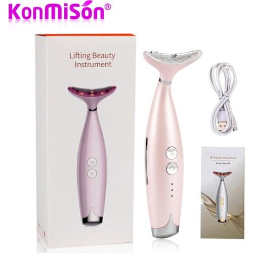 4 In1 RF&EMS Vibration Neck Lifting Rejuvenating Beauty Skin Tighten Reduce Double Chin Anti Wrinkle Remove Skin Care Tools