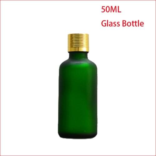 50ML Green Frosted Glass Bottles Essential oil Bottle With gold Screw Cap Womens Personal Skin Care Empty cosmetic container