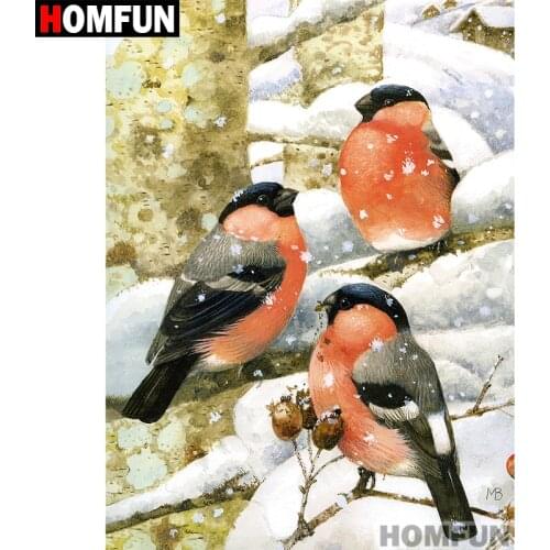 HOMFUN Full Square/Round Drill 5D DIY Diamond Painting "Snow bird" Embroidery Cross Stitch 5D Home Decor Gift A07425
