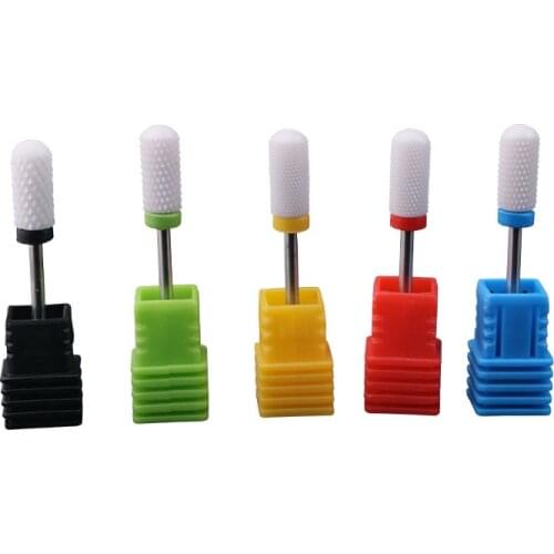 Diamond Ceramic Carbide Nail Drill Bit Rotate Burr Milling Nail Cutter Bits For Manicure Pedicure Tool Electric Drill Machine