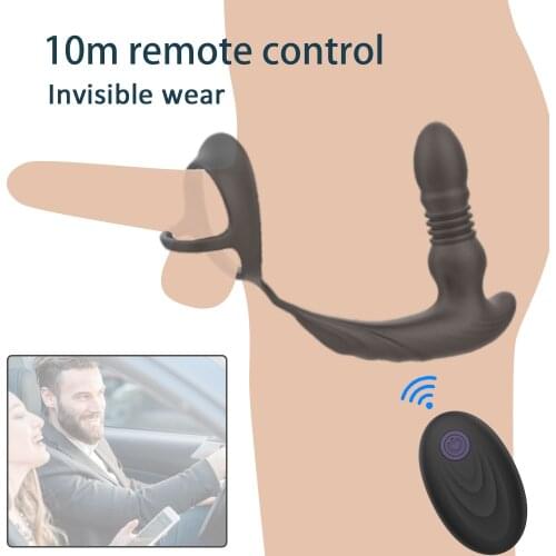 Wireless Remote Control Thrusting Vibrator Anal Plug Men Male Prostate Massager Butt Plug Dildo Vibrators Sex Toy for Men Woman