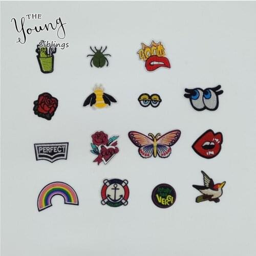 Brand new Fashion style Clothing Iron on patches Embroidery Applique DIY Kids Patches For Clothing Fabric Badges Accessories