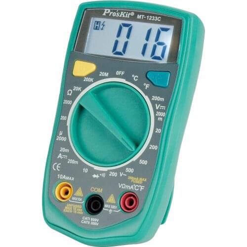 MT-1233C-C 3 1/2 Digital Multimeter DC AC Voltage Current Resistance Tester Ammeter Multitester Temperature Tester