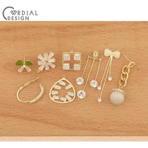 Cordial Design 50Pcs CZ Earring Stud/Hand Made/Jewelry Findings & Components/Earrings Accessories/Claw Chain/DIY Making/Charms