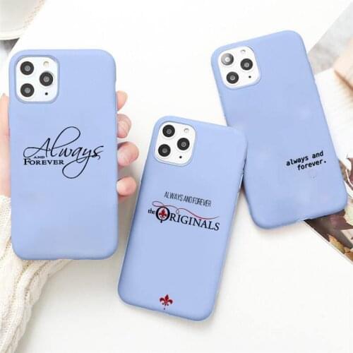 The Vampire Diaries Phone Case Candy Color Blue for iPhone 11 12 pro XS MAX 8 7 6 6S Plus X 5S SE 2020 XR