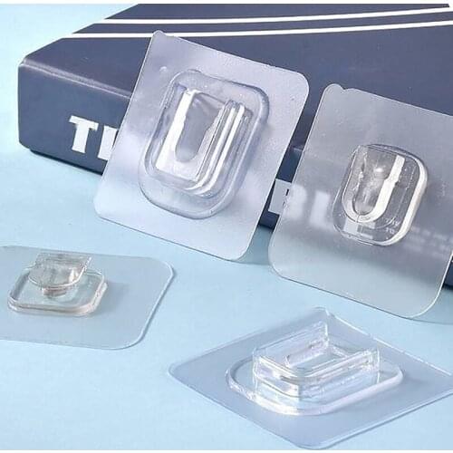 Double-Sided Adhesive Wall Hooks Hanger Strong Transparent Hooks Suction Cup Sucker Wall Storage Holder For Kitchen Bathroo