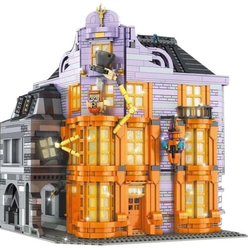MOULD KING Movie Series Magic Joke Shop Alley Building Blocks Bricks Classic Movie Series Streetview Model Kids DIY Toy Children