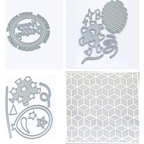 Block Tower Balloon Metal Cutting Dies Stencils for Scrapbooking Stamp Photo Album Decorative Embossing Cut Die DIY Paper Cards