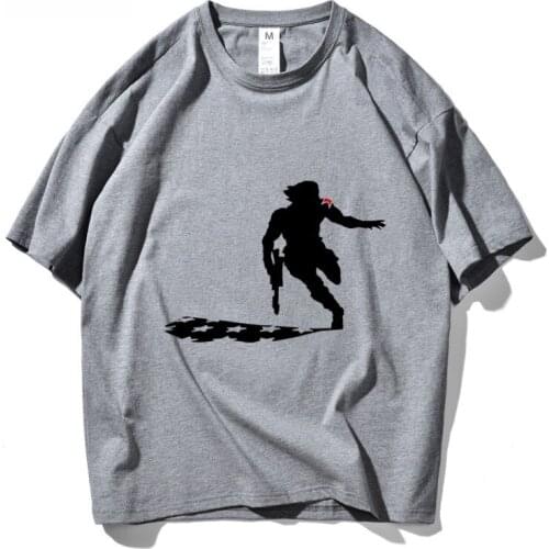 Cartoon T-shirt mens clothing Black white creativity soldier anime t shirts men harajuku streetwear anime punk graphic tees