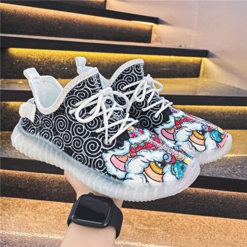 Cartoon sneakers mens casual walking shoes handmade color painting shoes comfortable fashion Sports