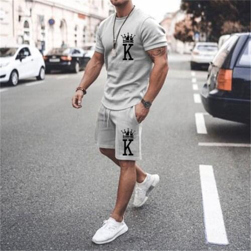 2021 Summer Fashion Mens Suit Casual Slim Fashion Tie Up Shorts Short-Sleeved T-Shirt Jacket Simple Multi-Color Two-Piece Set