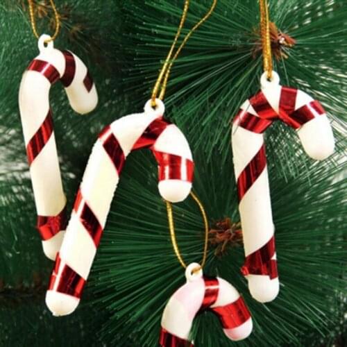 Fashion New Red Silver Gold Christmas Crutch Christmas Tree Decoration Ornament For New Year Christmas Decorations Candy Crutch