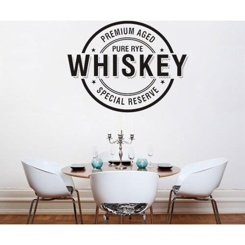Bar Alcohol Restaurant Wall Decal Vinyl Whiskey Tequila Alcohol Wall Stickers Art Bar Room Decoration Removebale Mural Z581