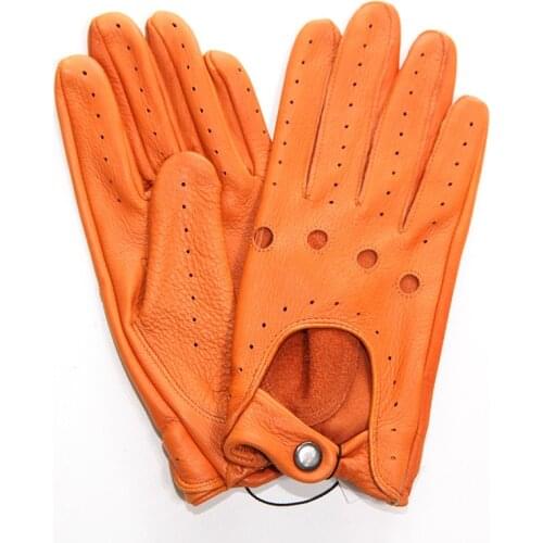 Genuine Leather Womens Gloves Anti-Slip Driving Breathable Fitness High Quality Real Deerskin Gloves Female 2020 New D0131-2W