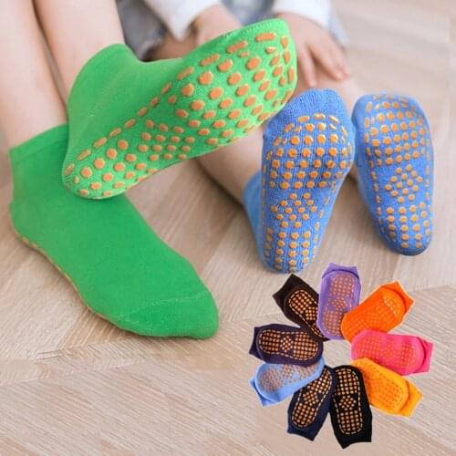 Autumn Winter Spring Summer Breathable Non-slip Floor Socks Boy Girl Socks Indoor Baby Kids Socks Cotton Candy Color Ankle Socks
