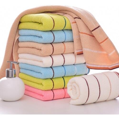 Stripe cotton thick face towel weight 100g long staple cotton absorbent cotton soft rectangular towel hotel towel