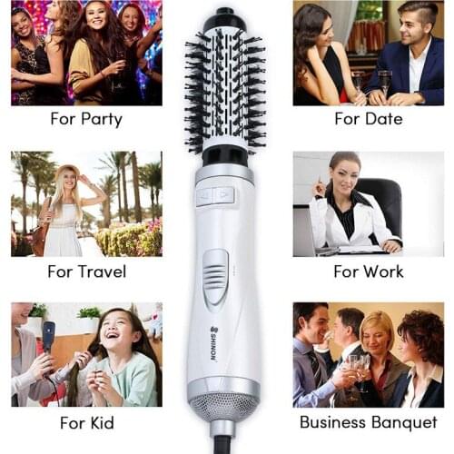 Professinal Hair Dryer Brush Blow Dryer Multifunctional Styling Tool Curler Hairdryer Rotational Hair Curling Comb Hot Air Brush