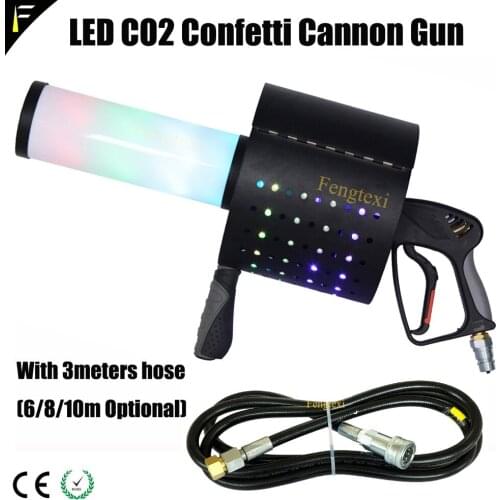 RGB Led CO2 Jet Column Handheld Gun Dry Ice Confetti Rainbow Gun Gas Spray Color Paper Special Effects Bar Nightclub DJs Props