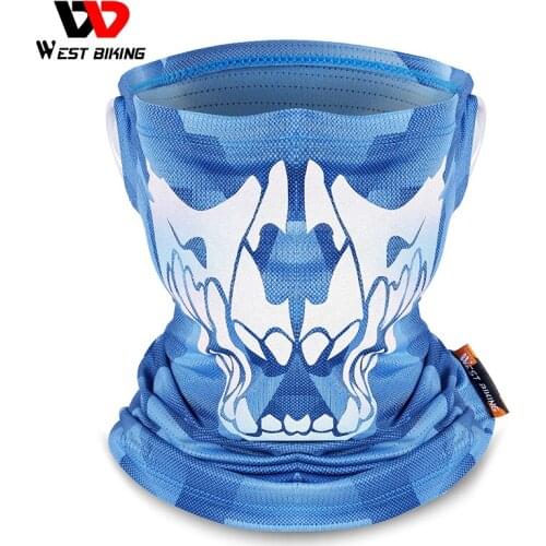 WEST BIKING Summer Cycling Scarf 3D Reflective Ice Silk Half Face Cover Men Women Bike Bandana Anti-UV Outdoor Sports Headwear