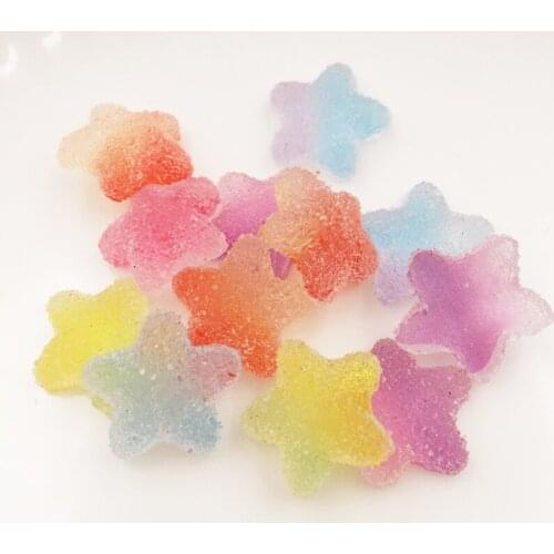 30pcs Mix Resin Clear Crystal Colorful Star Flat Back Rhinestone Scrapbook DIY Wedding Appliques Ornament Craft SF867