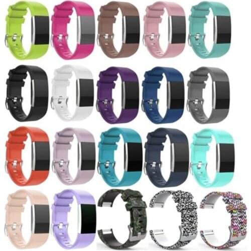 Soft Silicone Replacement Strap For Fitbit Charge 2 Heart Rate Smart Wristband Bracelet Watch Bands