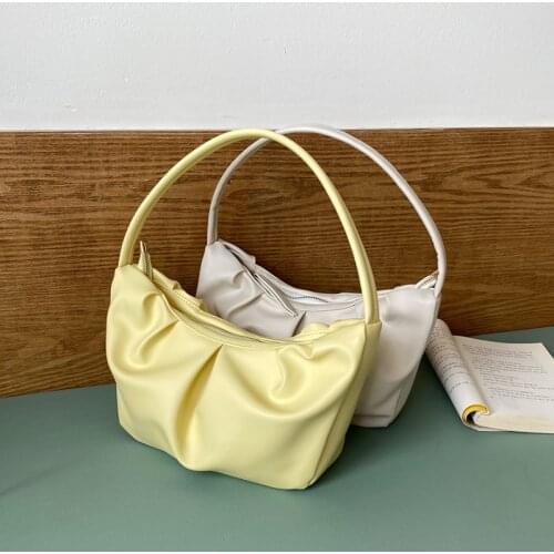 Soft PU Leather Womens Hobos Shoulder Bag Female Portable Underarm Bags Simple Fashion Ladies Purses and Handbags Bolso Mujer