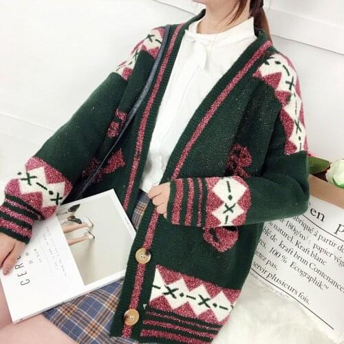 Jumper 2019 Autumn New Pattern Korean Sweater Woman Easy Pocket Embroidered Cardigan Knitting Unlined Upper Garment