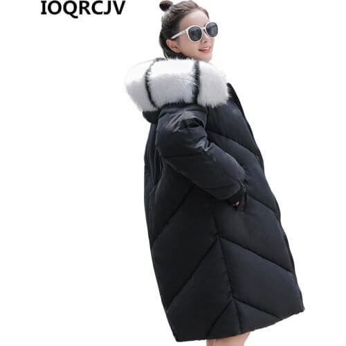Long Parkas 2019 New Fashion Slim Women Fur Winter Jacket Cotton Padded Warm Thicken Ladies Coat Long Coats Parka Womens Jackets