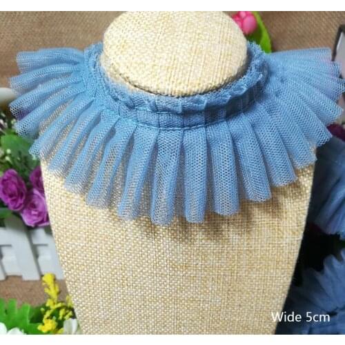 1Yards 91cm Laces Mesh Fabric Blue Lace Ribbon 5cm Guipure Dress Sewing Trim Lace Fabric For Dresses Lace Trimmings Crafts LX01