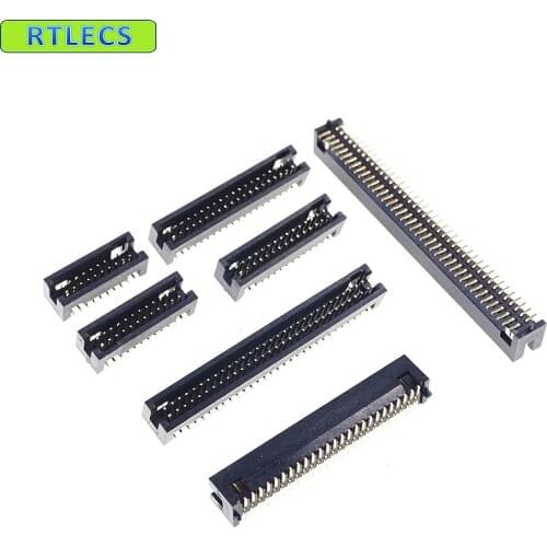 100 pcs 0.050" 1.27 mm PCB Box Header 20 30 40 50 60 80 100 Pin Male Pins SMT Surface Mount PCB with Post Mate PCB Socket Header