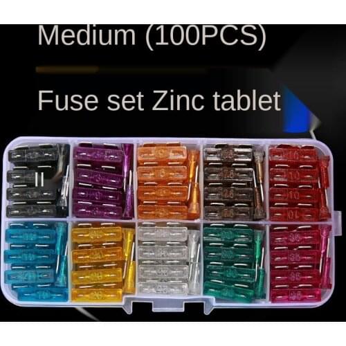 100Pcs Profile Medium Size Blade Type Car Fuse Assortment Fuse Set Auto Car Truck with Box Clip 2.5/3/5/7.5/10/15/20/25/30/35A