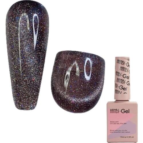 15ml Diamond Nail Polish Nail Polish Crystal Powder Long-Lasting Polished Nail Polish Decorative Rainbow Cat Eye Nail Polish