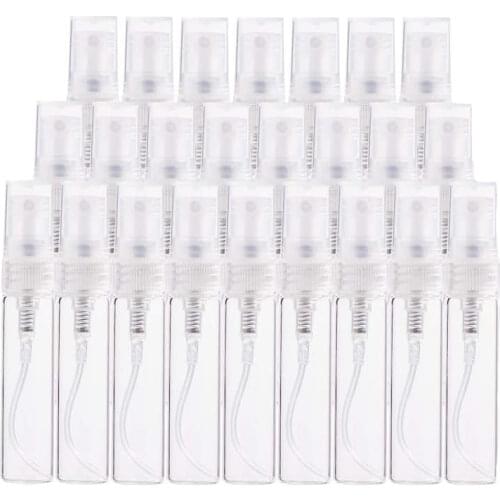 20/30pcs Perfume Glass Bottle Black Clear Portable Mini Empty Cosmetics Bottle Sample Thin Glass Vials 2ml 3ml 5ml 10ml