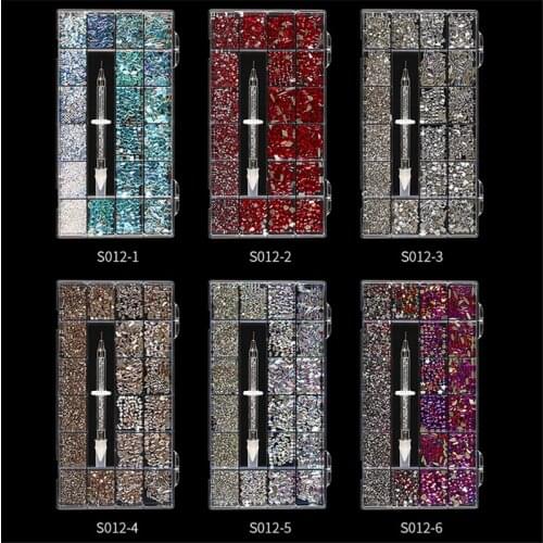 21 Grids/Box Mixed Color Chameleon Stone Professional Nail Art Decorations DIY Nails Craft Kit with Rhinestones Picker Accessori
