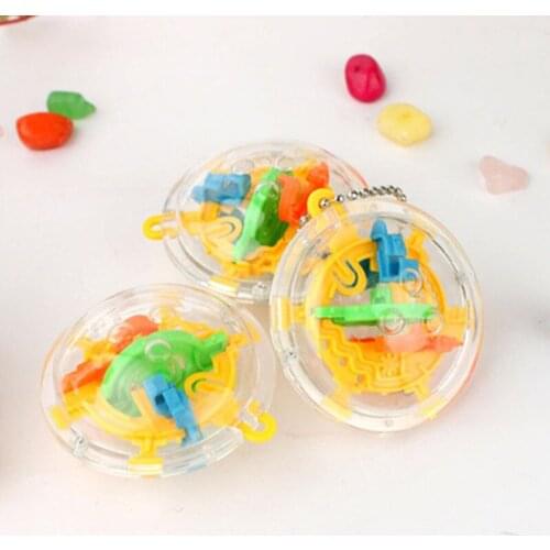 36 Levels Mini 3D Fantasy Maze Ball With Chain Magic Intellect Ball Kids Educational Toys Magic Intelligence Gift for Children