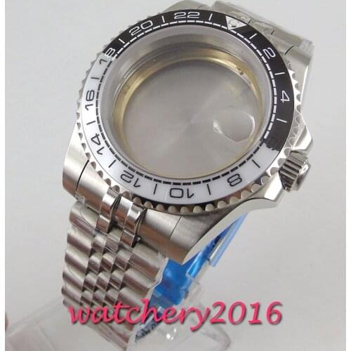 40mm sapphire glass Watch Case jubilee strap fit miyota 8215 821A 8205 Movement
